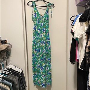 Green and Blue Floral Dress